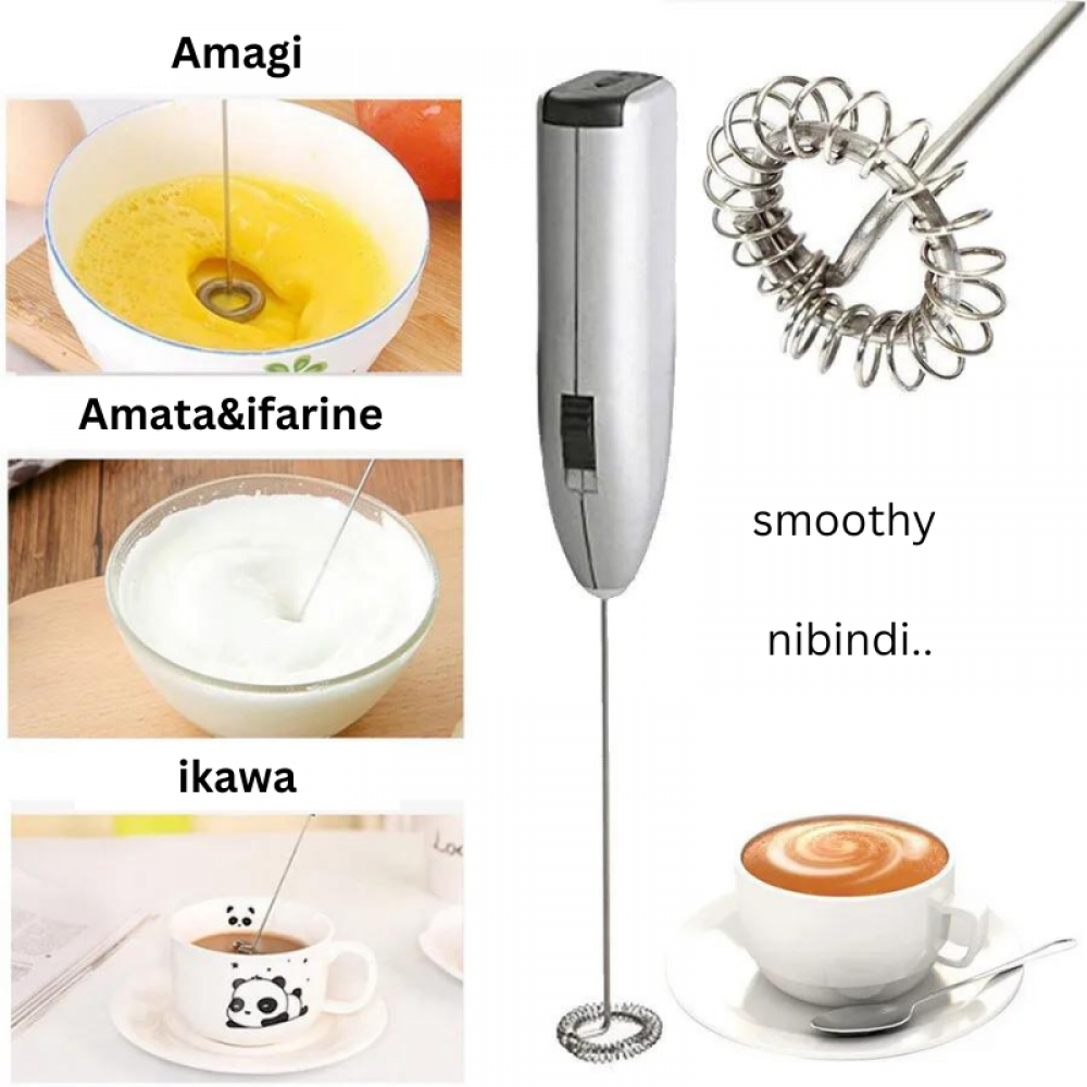 Milk Frother Quiet Hand Held Frother Whisk High Powered Mini Blender Electric Foam Maker Mixer Blender